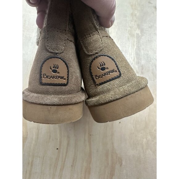 Bearpaw Ankle Boots Women’s Size 8 Cow Suede Wool Blend Lining Brown Knit - Picture 9 of 9